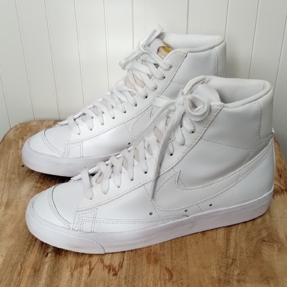 Nike White Leather High-Top Sneakers